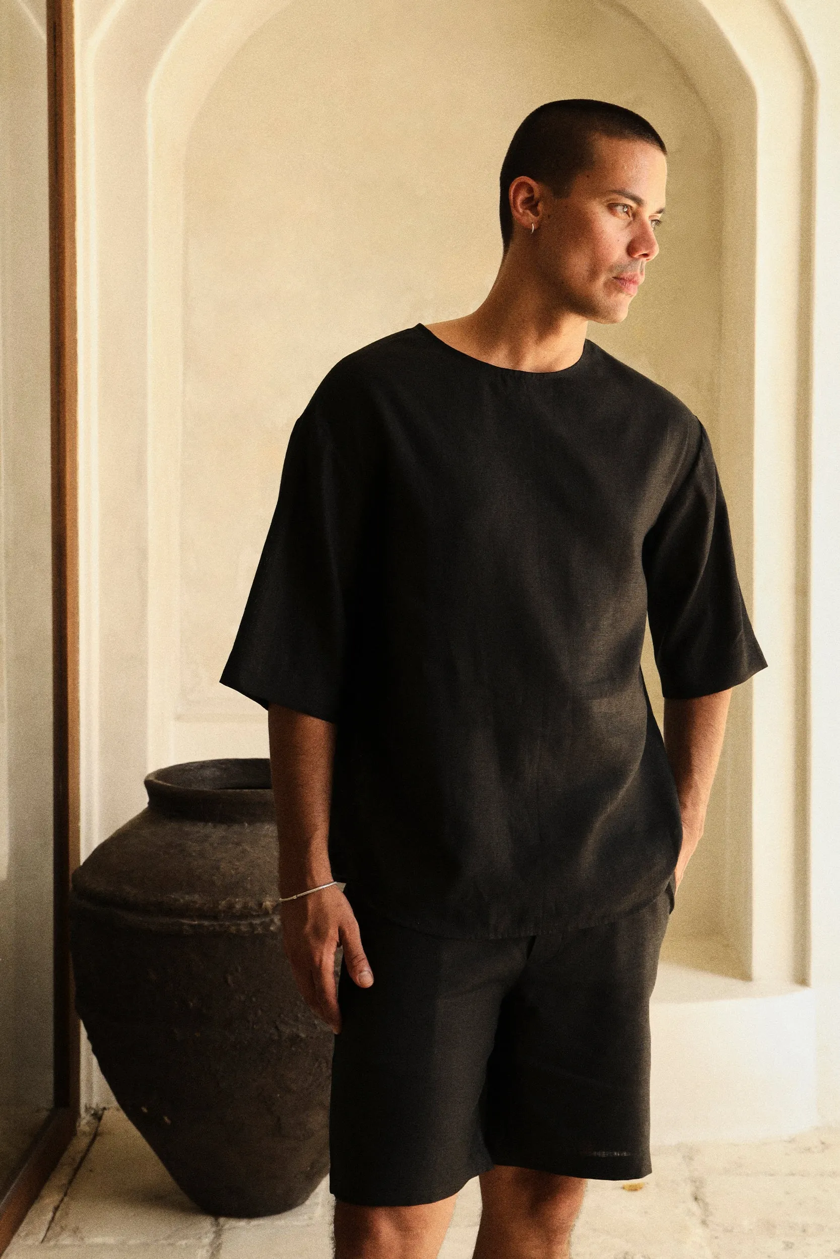 Mallorca Shirt - Man & Bali Shorts - Man (Black)