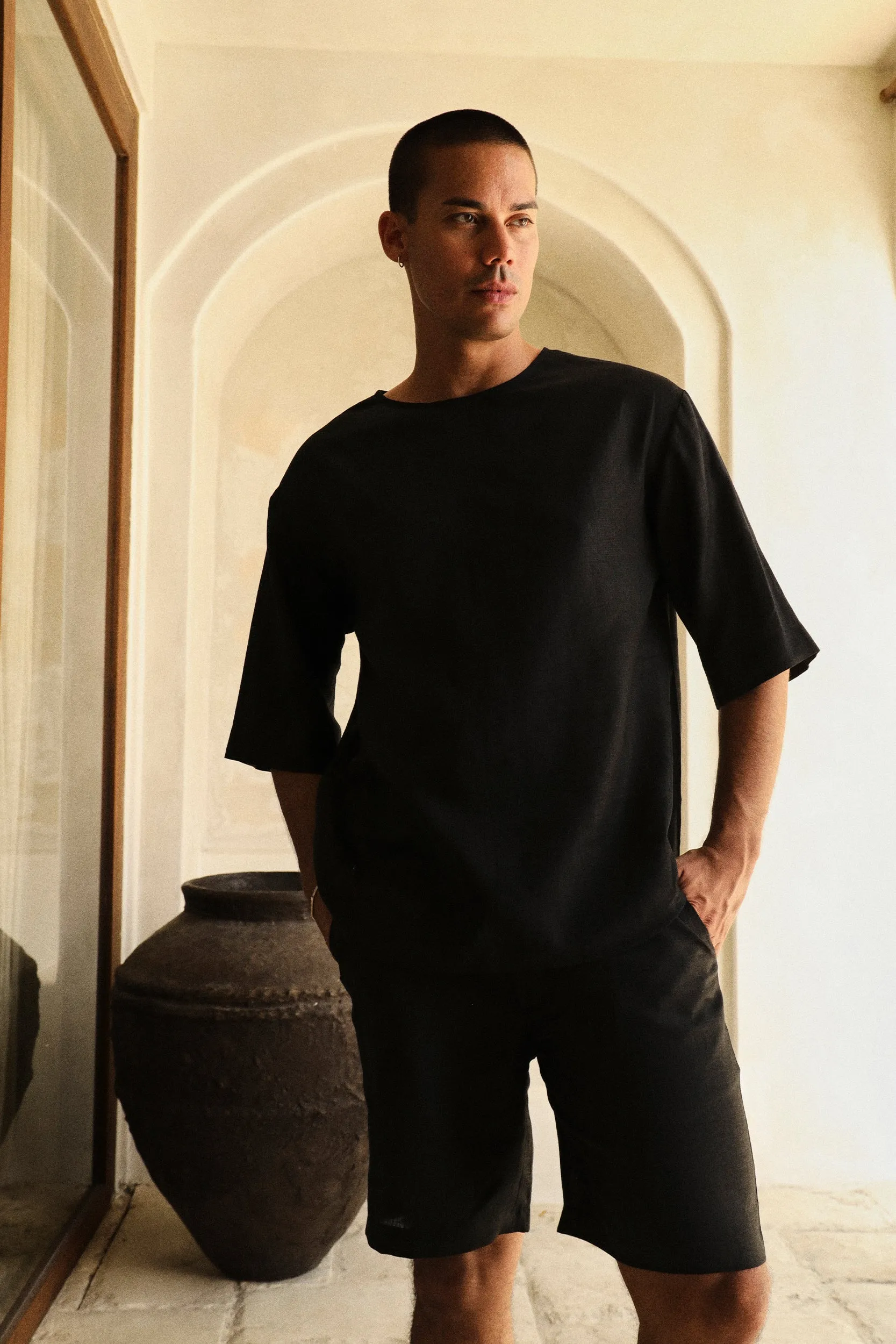 Mallorca Shirt - Man & Bali Shorts - Man (Black)