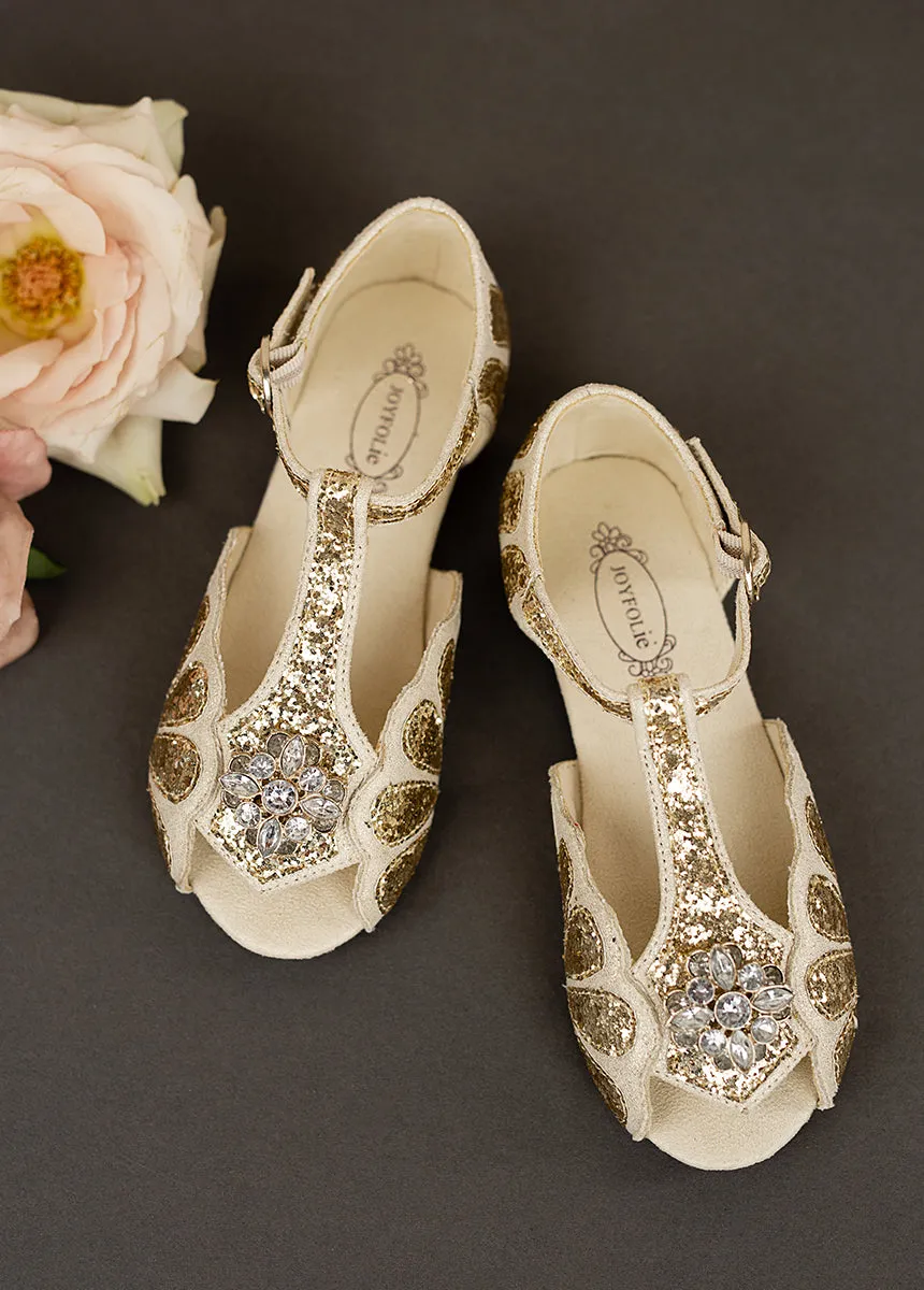 Mari Flower Girl Flat in Gold