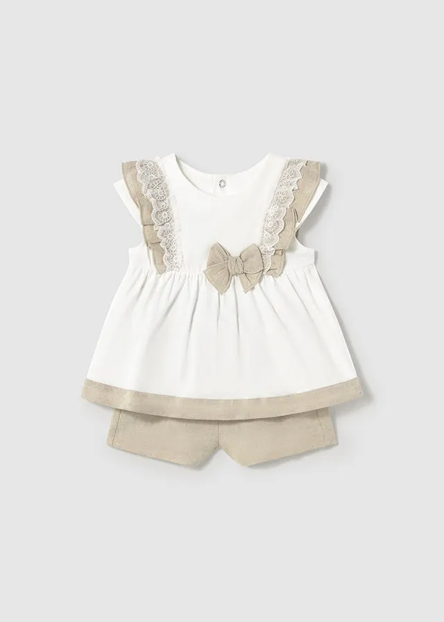 Mayoral 1236 Linen Shorts Set In Stock Now