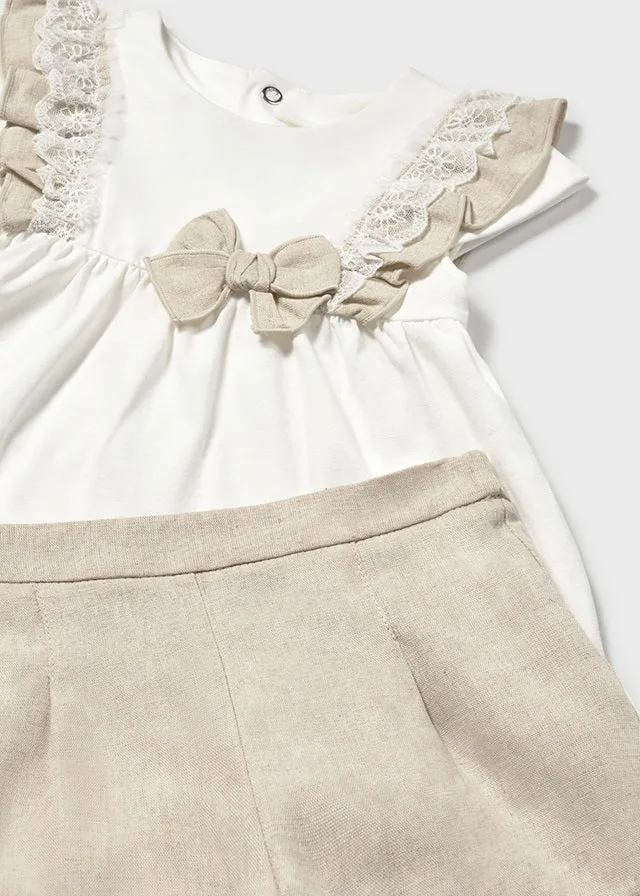 Mayoral 1236 Linen Shorts Set In Stock Now