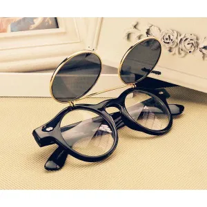 Men's Retro Double Flip Punk Sunglasses In 4 Styles