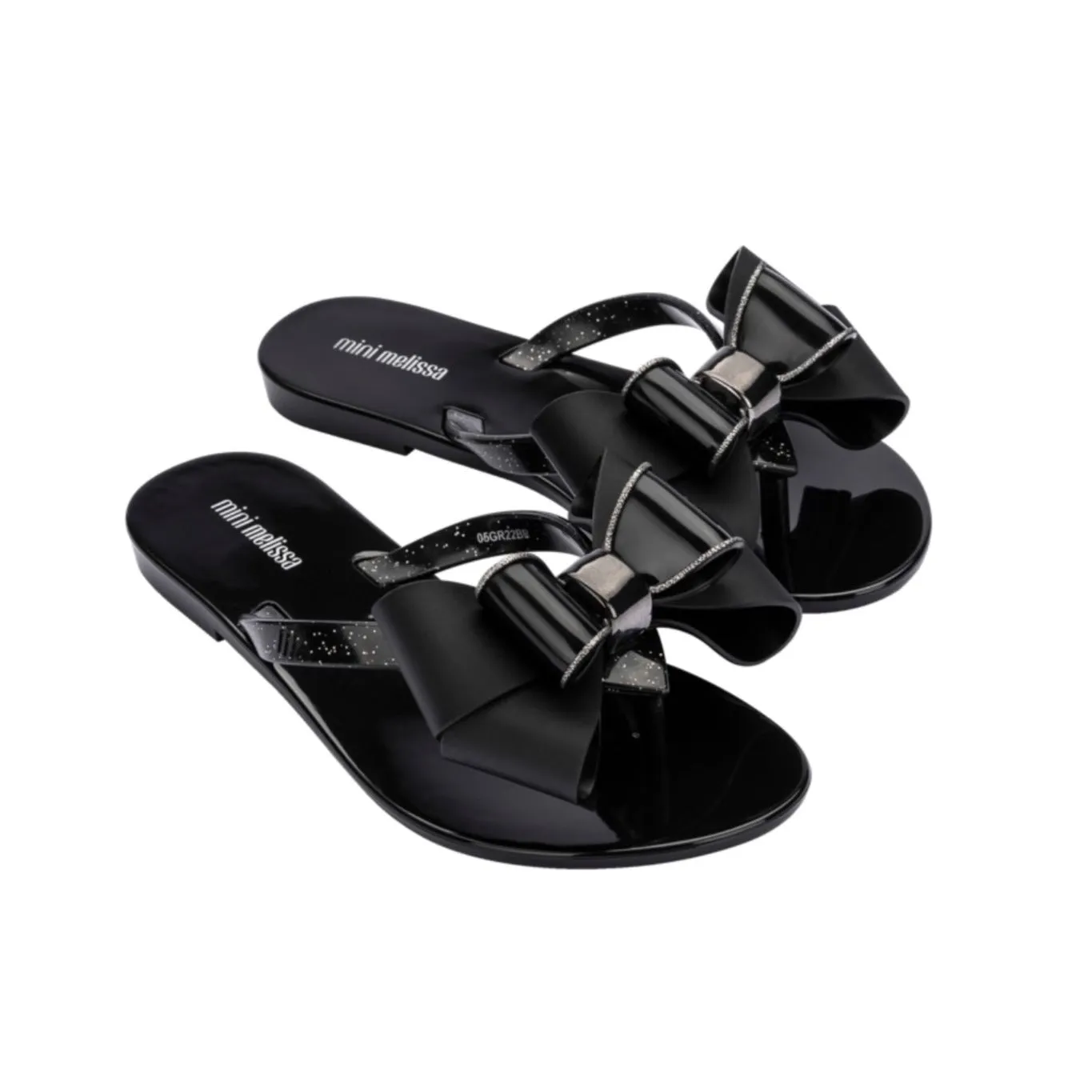 Mini Melissa Harmonic Sweet VI Kids Flip Flops - Black
