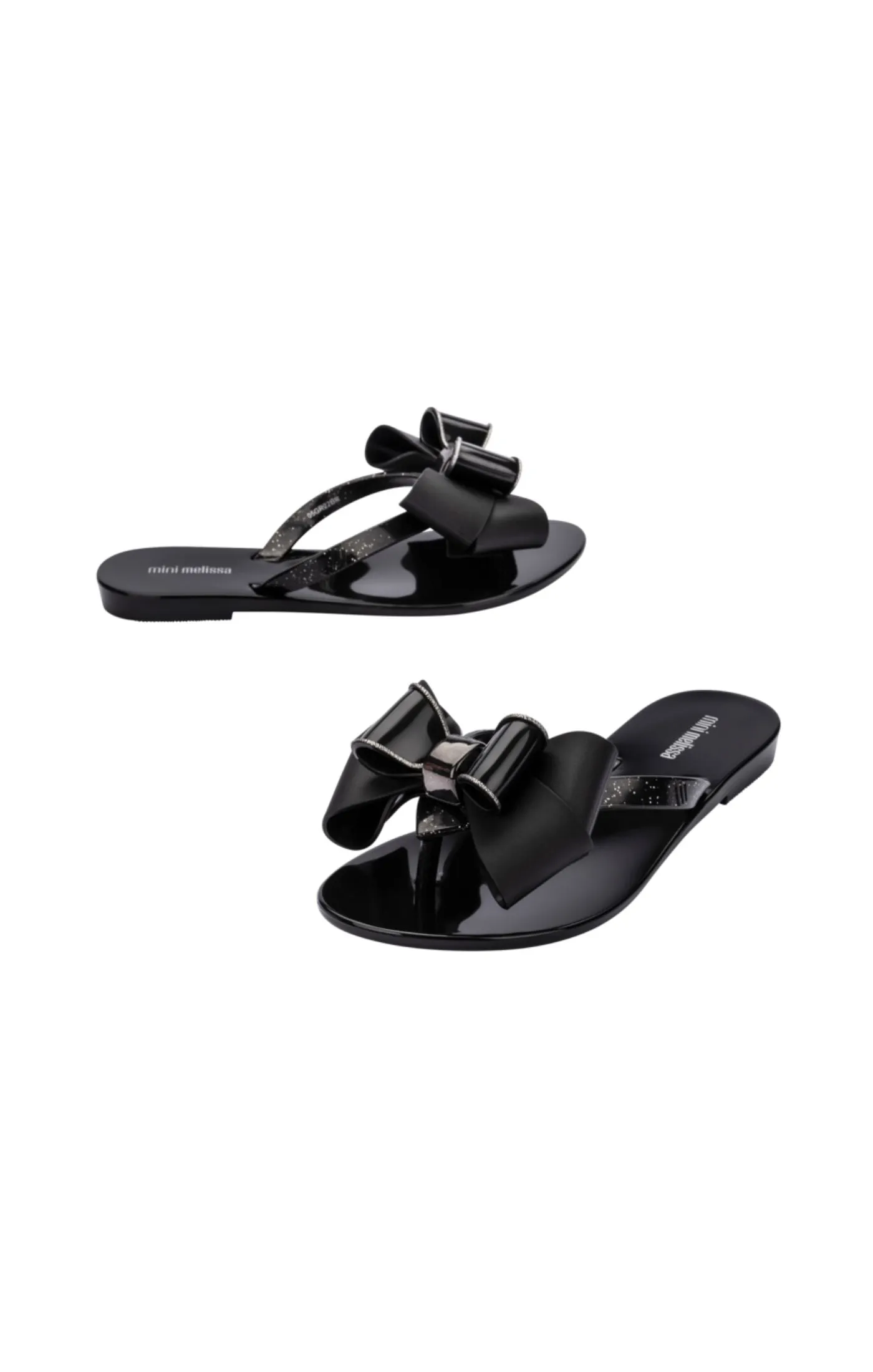 Mini Melissa Harmonic Sweet VI Kids Flip Flops - Black