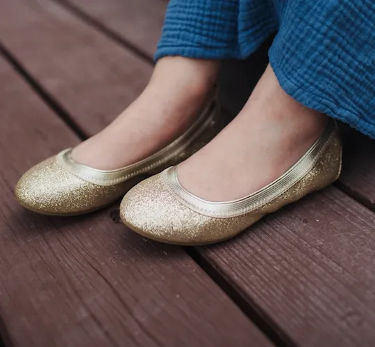 Miss Samara Gold Glitter Ballet Flat