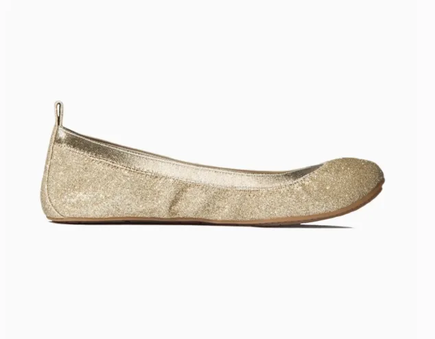 Miss Samara Gold Glitter Ballet Flat