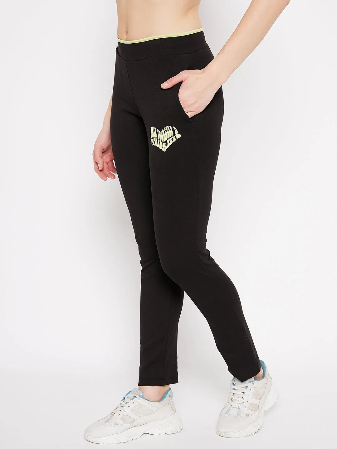 mSECRET Mid Rise Black Trackpants