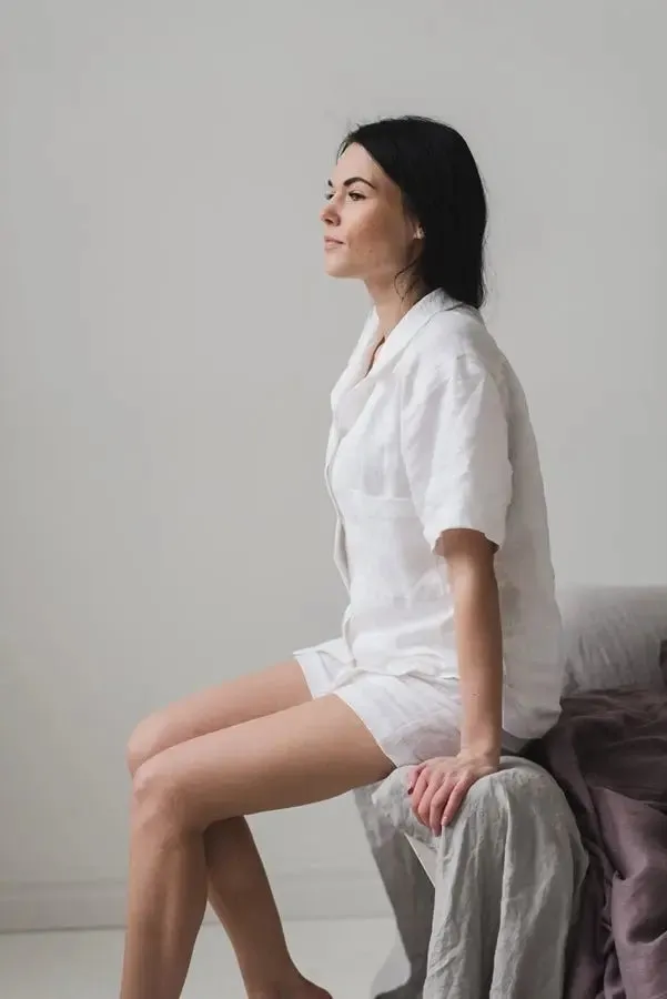 Natural Linen Pajama Shorts