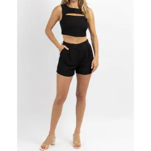 NEW CRESCENT milly linen short set in midnight