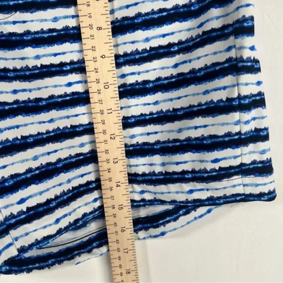 NWT SPANX Sunshine Shorts 6” Blue Painted Stripe 50213R LARGE