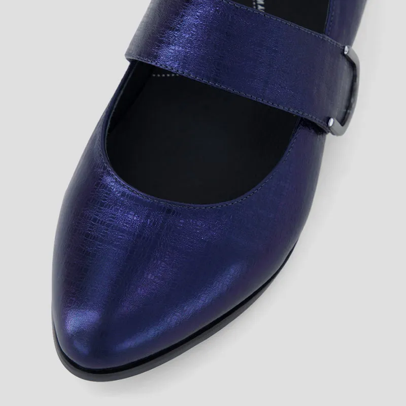 OKLA XF - NAVY SQUARES LEATHER