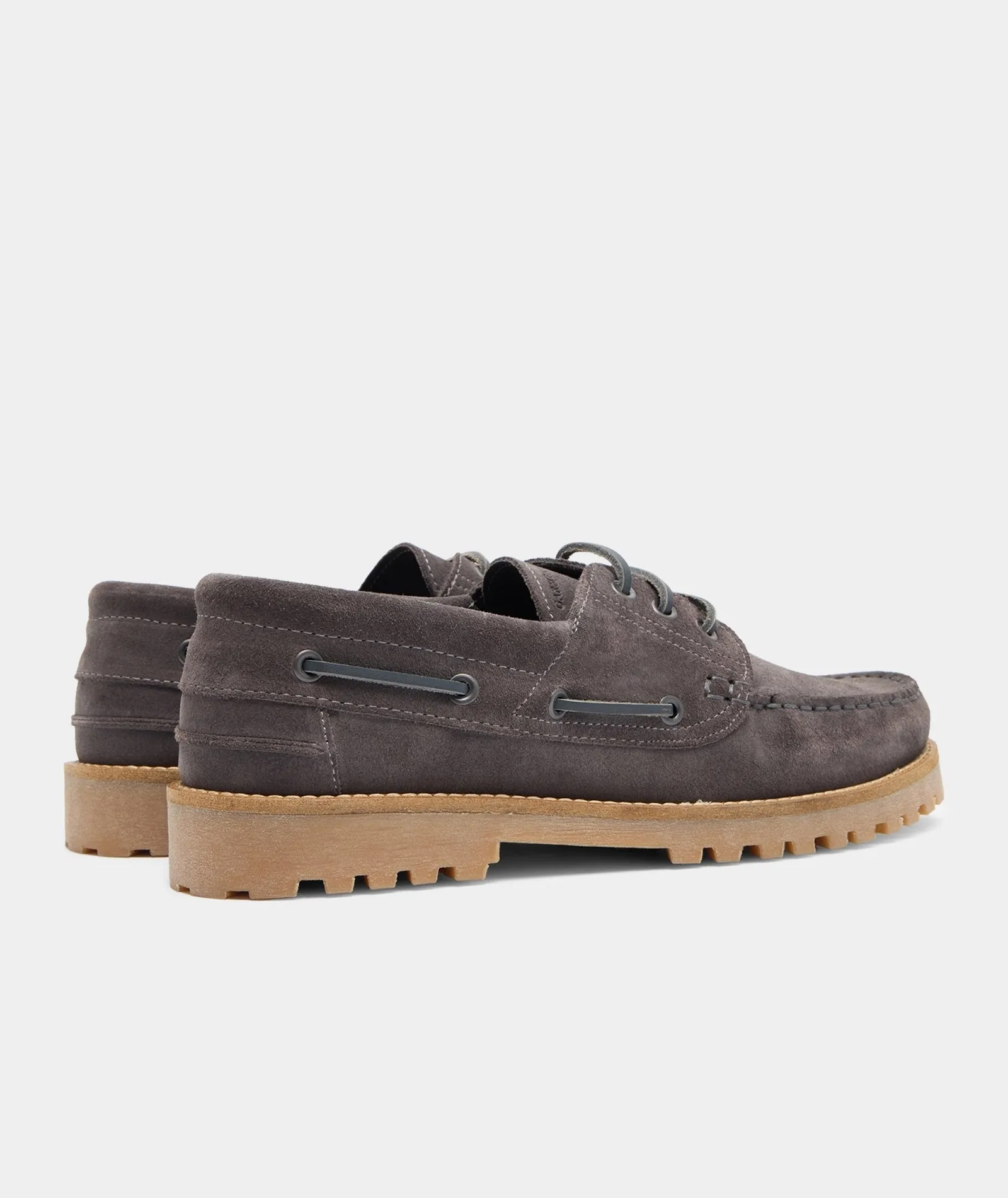 Ollie Boat Shoe - Charcoal Suede
