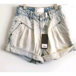 OneTeaspoon Denim Shorts Women's 22 Blue Kansas Streetwalker  Cuffed Nwt
