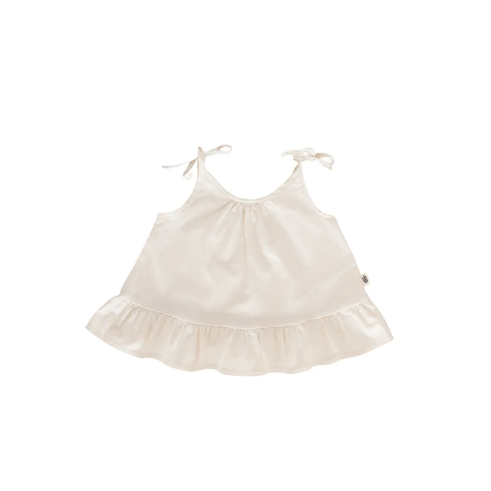Peplum Top with Straps - Oyster