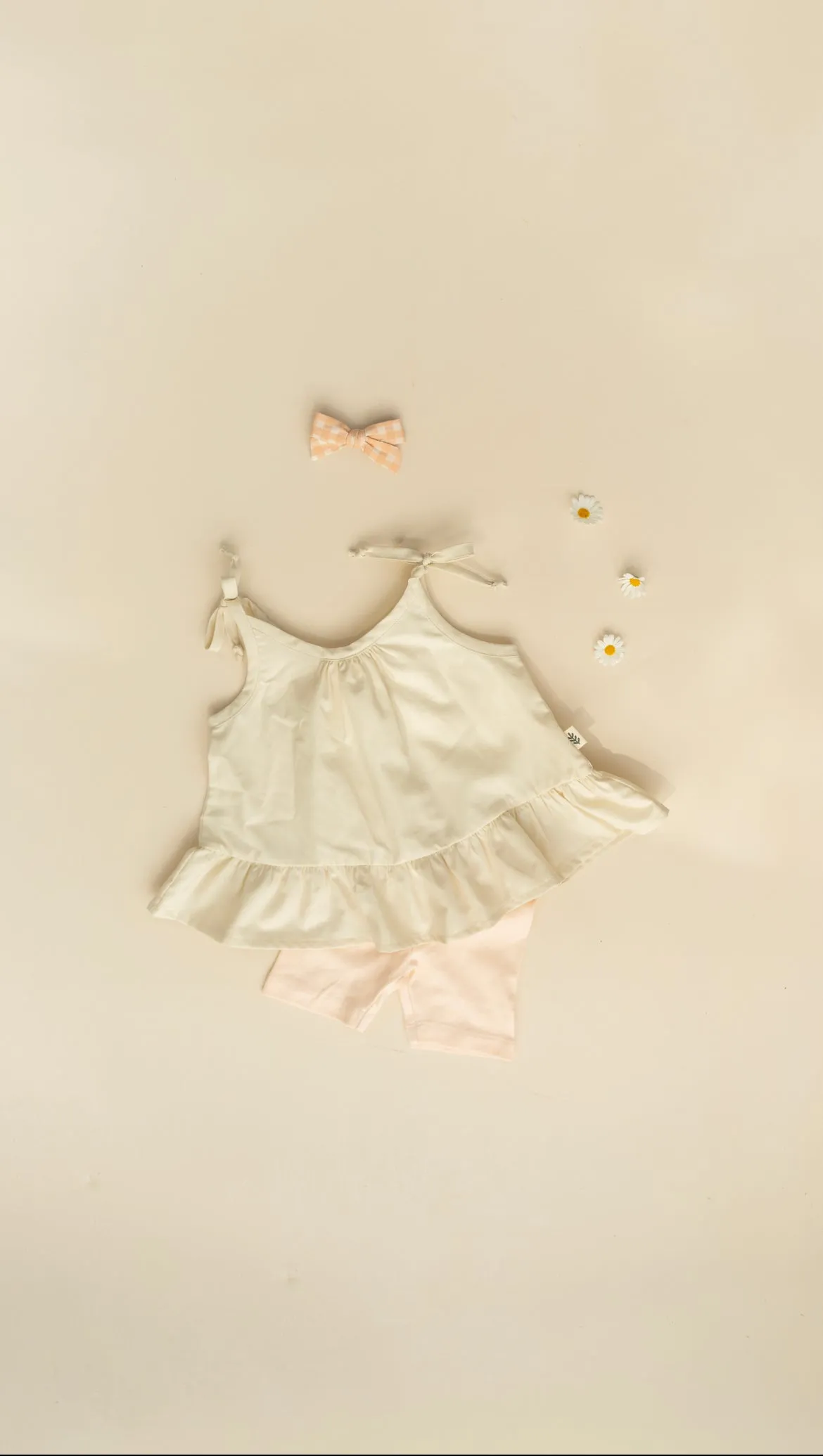Peplum Top with Straps - Oyster