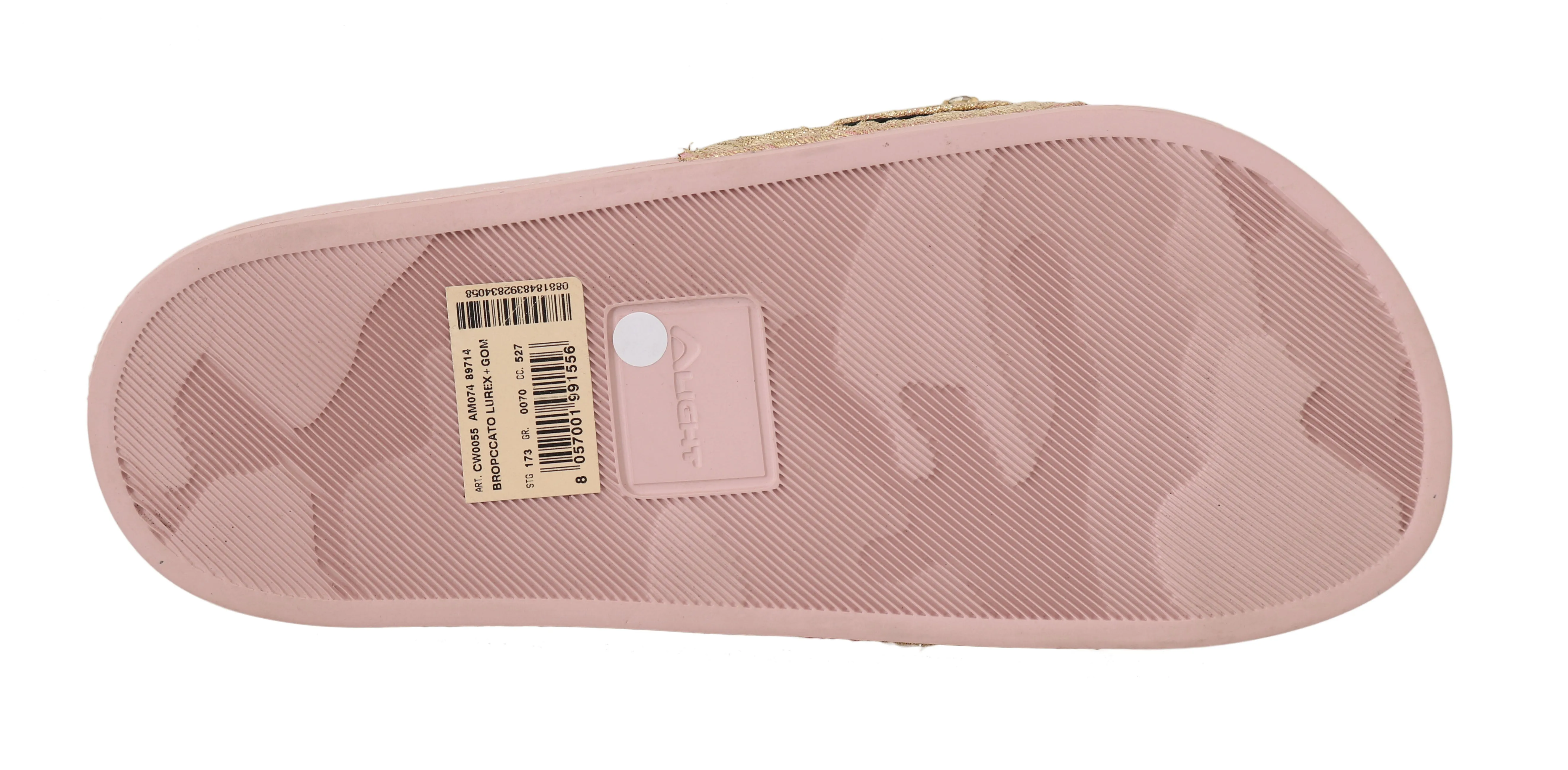 Pink Gold Brocade Beachwear Slides