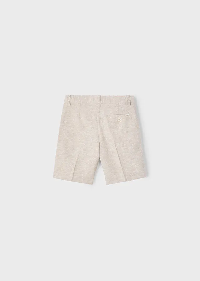 Pre-Order Mayoral 3113 Short Sleeve Stripe Linen Shirt and Mayoral 3217 Sand Linen Shorts