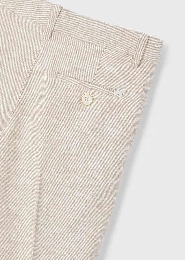 Pre-Order Mayoral 3113 Short Sleeve Stripe Linen Shirt and Mayoral 3217 Sand Linen Shorts