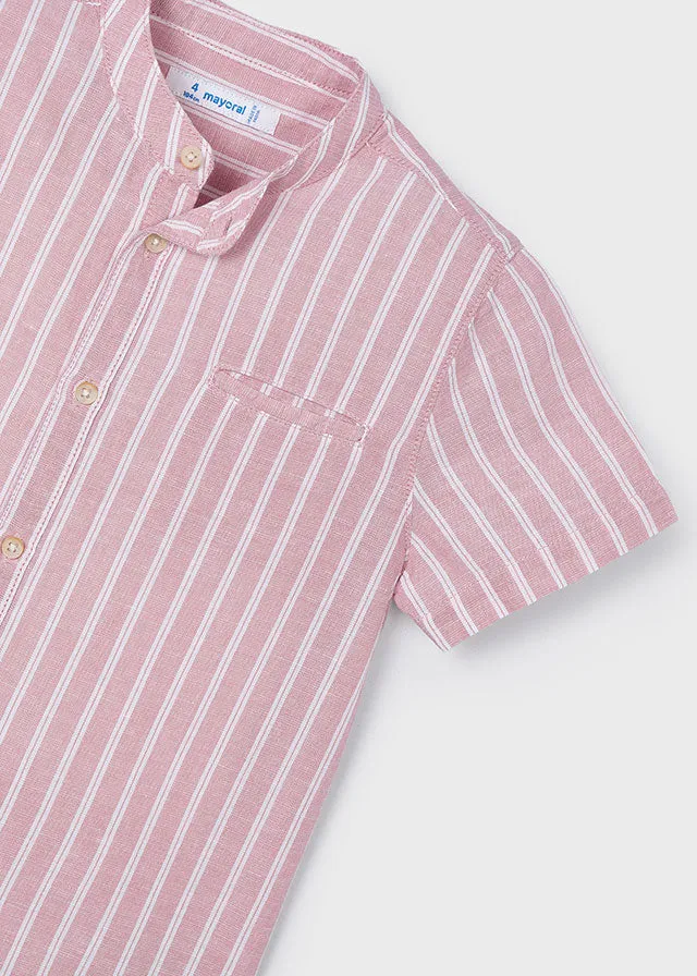 Pre-Order Mayoral 3113 Short Sleeve Stripe Linen Shirt and Mayoral 3217 Sand Linen Shorts