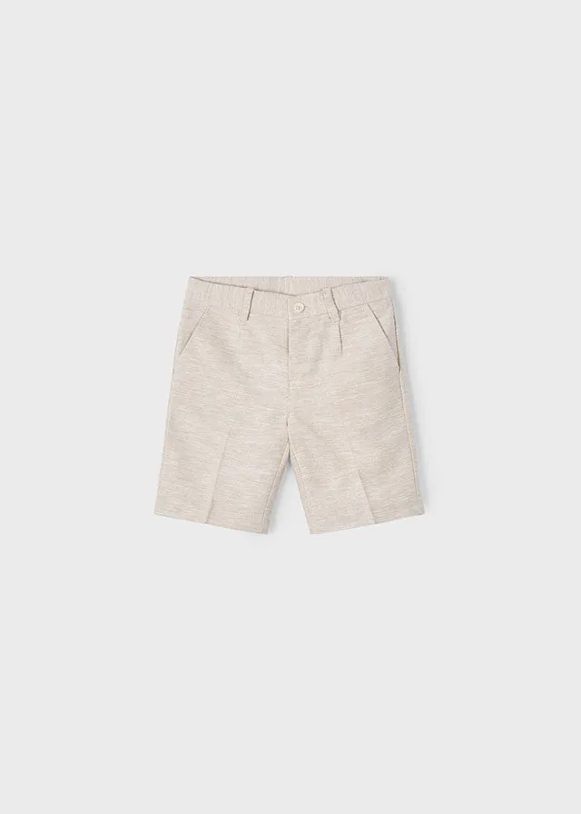 Pre-Order Mayoral 3113 Short Sleeve Stripe Linen Shirt and Mayoral 3217 Sand Linen Shorts