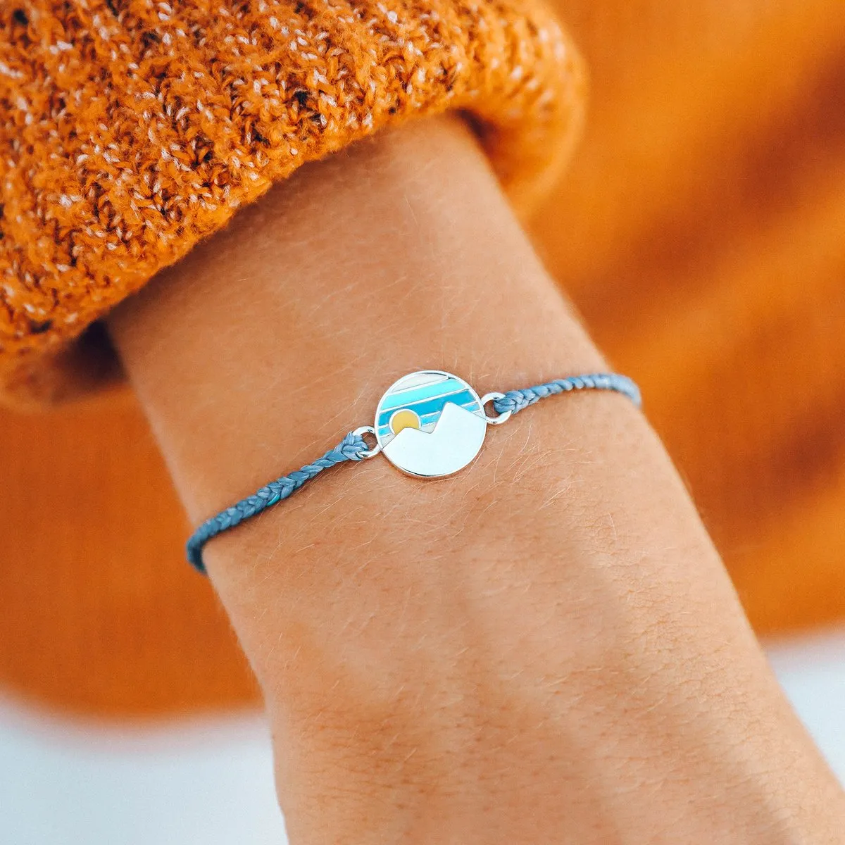 Pura Vida Charm Bracelet ~ Twin Peaks Silver Dusty Blue
