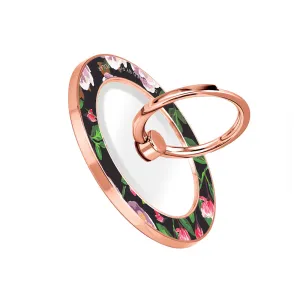 Purple Camellias - Rose Gold MagSafe Phone Grip and Ring Holder Stand