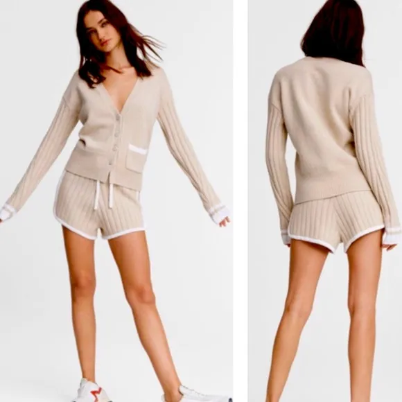 Rag &amp; Bone Serena Knit Shorts In Oatmeal Size S/P