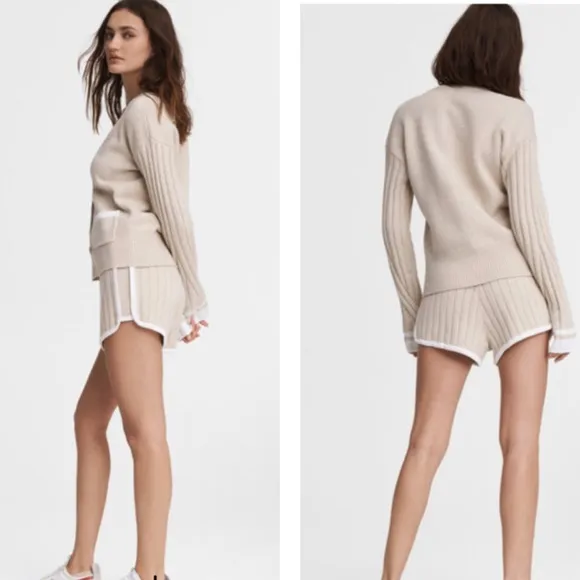 Rag &amp; Bone Serena Knit Shorts In Oatmeal Size S/P