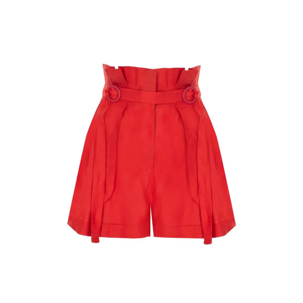 Reddish Orange Short With Belt
