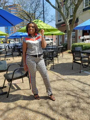 Retro Sleeveless 2 piece track suit