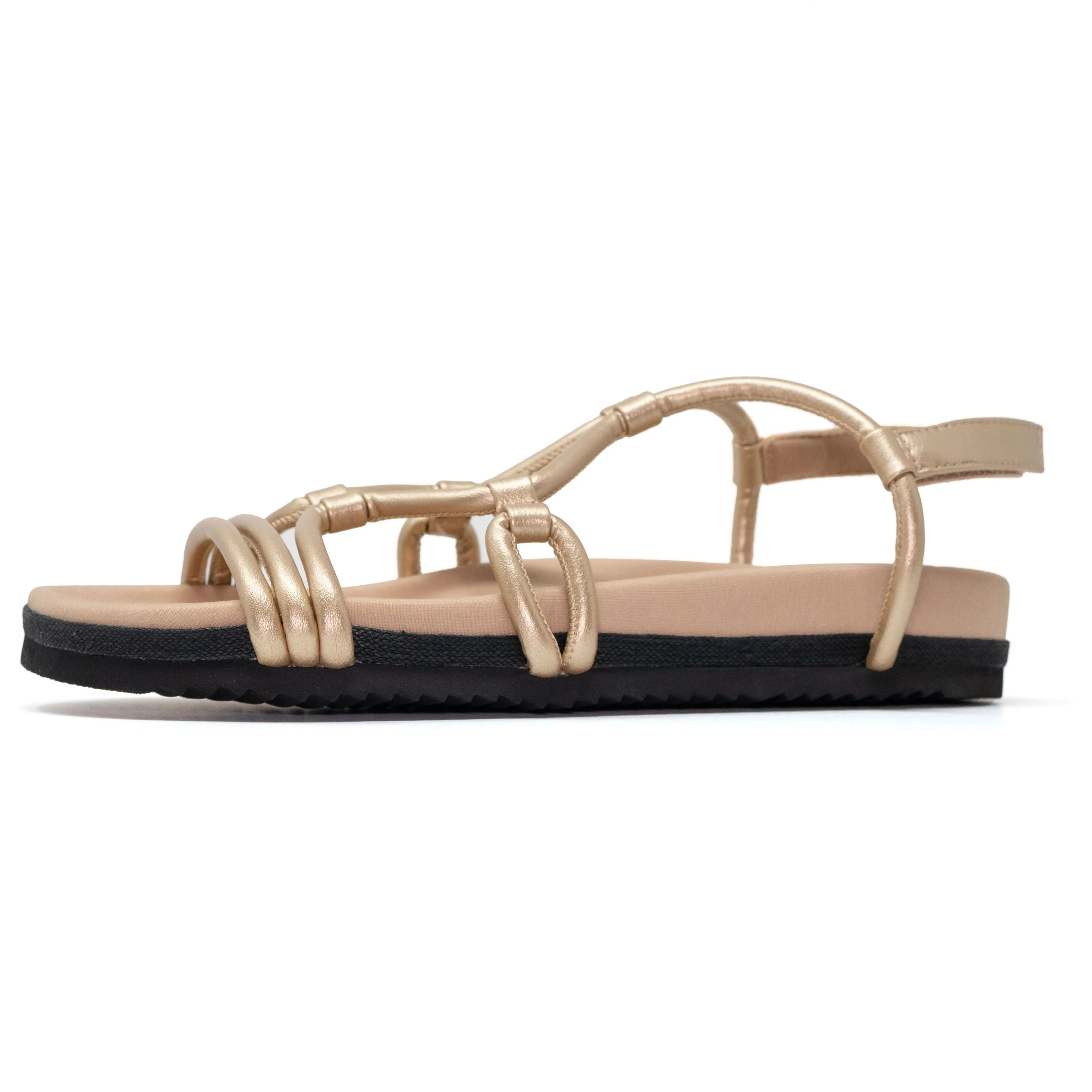 ROAM LINKY SANDALS GOLD VEGAN LEATHER