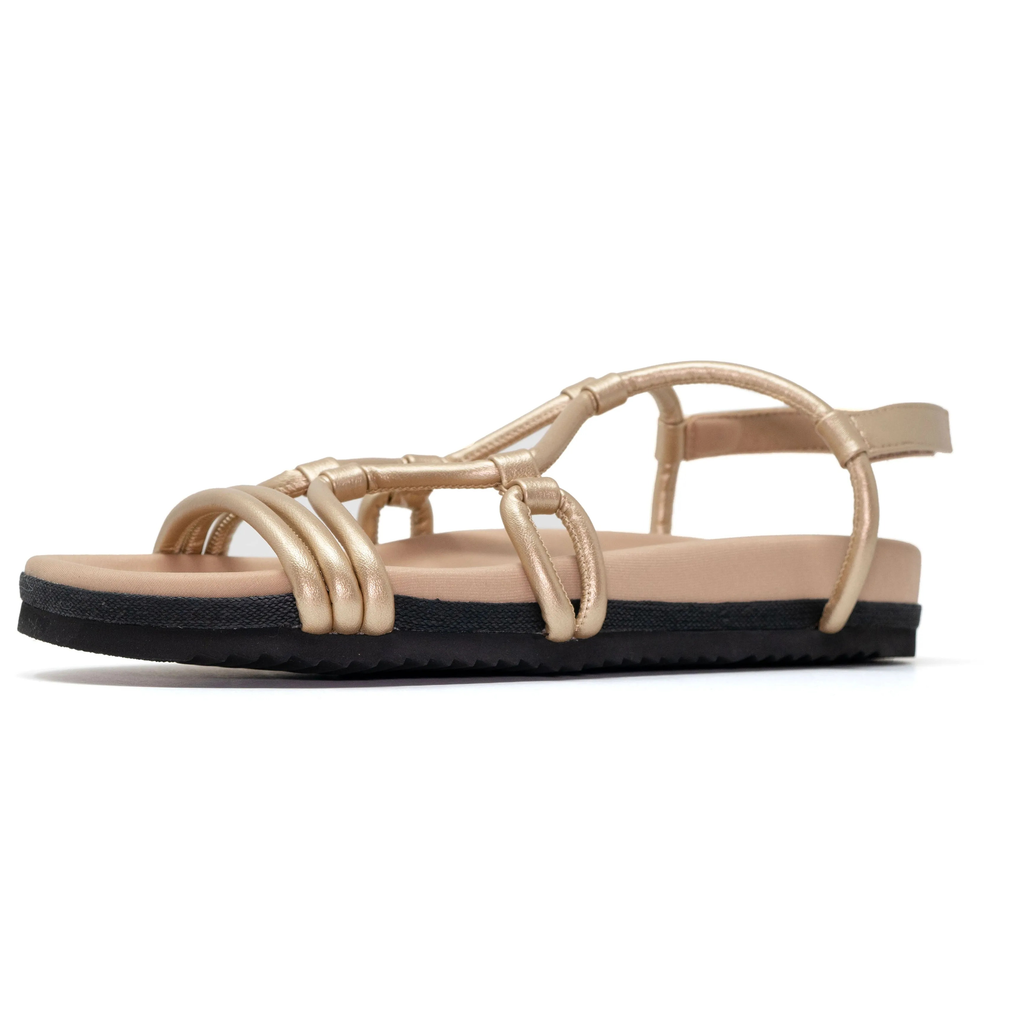 ROAM LINKY SANDALS GOLD VEGAN LEATHER