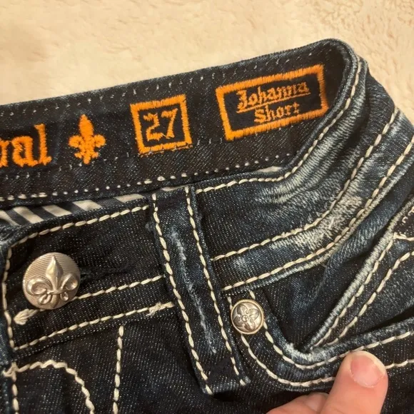 Rock Revival 27 (4) Johanna Women’s Denim Jeans Shorts Cuffed Flap Pockets