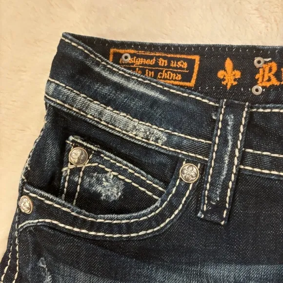 Rock Revival 27 (4) Johanna Women’s Denim Jeans Shorts Cuffed Flap Pockets