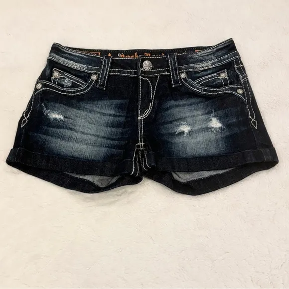 Rock Revival 27 (4) Johanna Women’s Denim Jeans Shorts Cuffed Flap Pockets