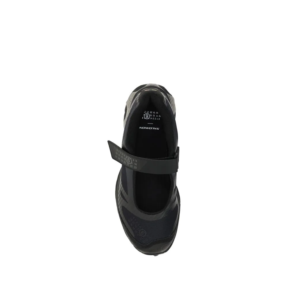 Salomon MM6 X Women Black Sneakers Polyester Lace Up Wedge Track Trainer Shoes