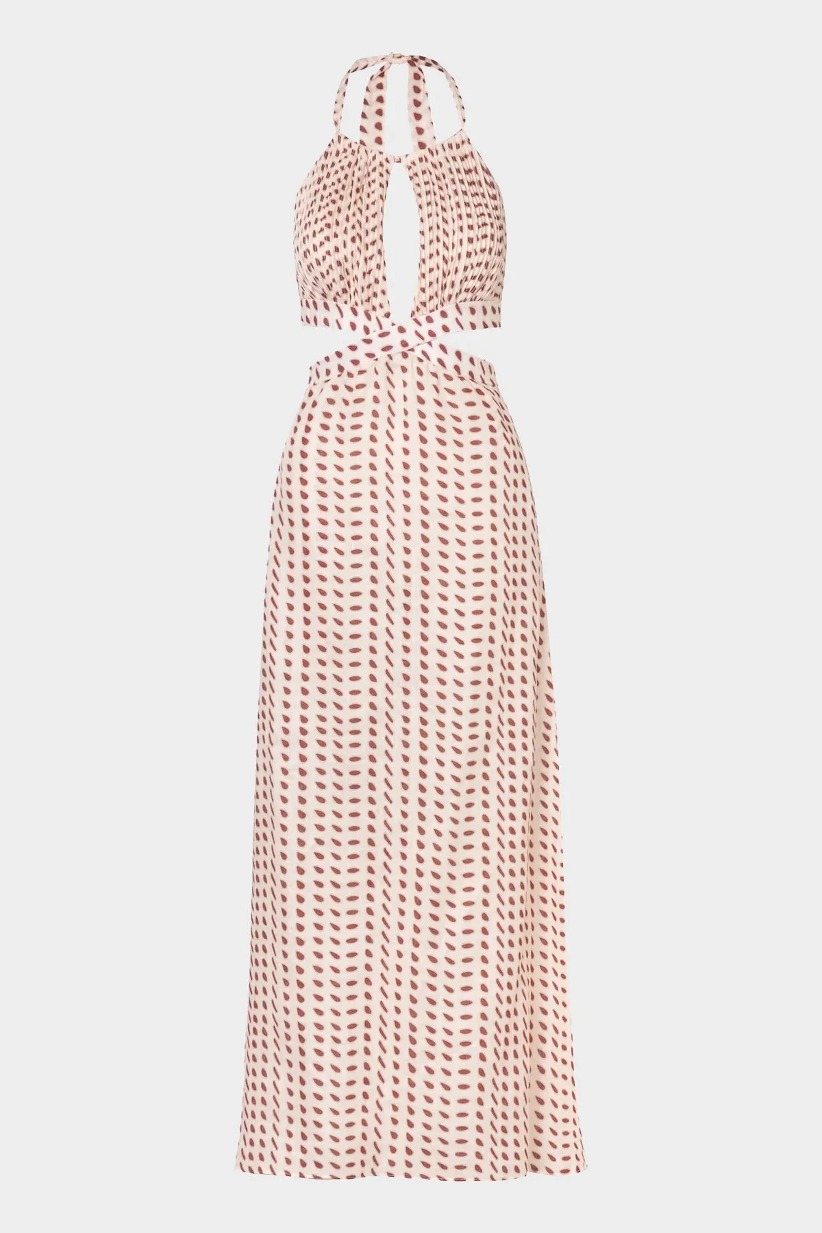 San Agustin Linen Dress in Ivory Wine Seeds