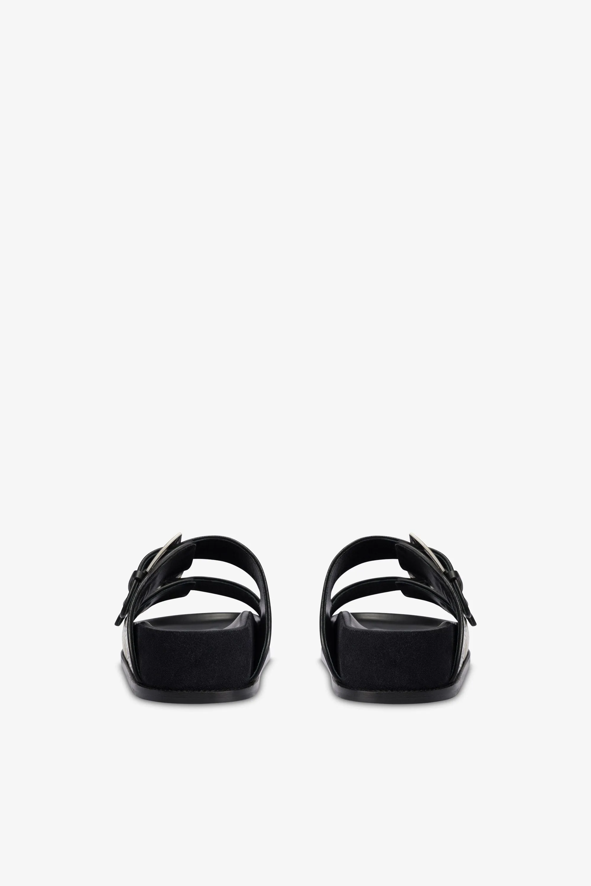 Sandals in natural python-print leather
