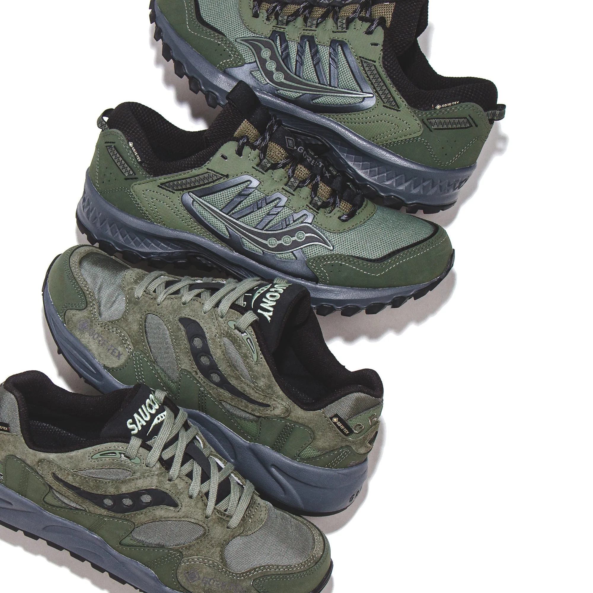 Saucony Men Grid Shadow 2 GTX Gore-Tex Forest Black S70840-2