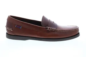 Sebago Dan Boat 7111MWW Mens Brown Leather Loafers & Slip Ons Penny Shoes