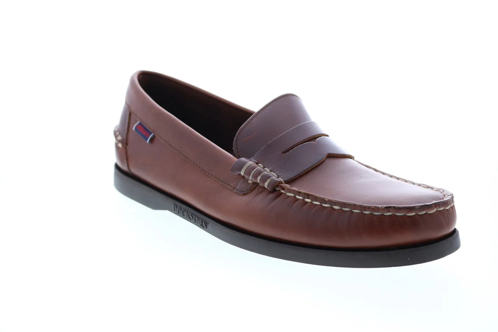 Sebago Dan Boat 7111MWW Mens Brown Leather Loafers & Slip Ons Penny Shoes