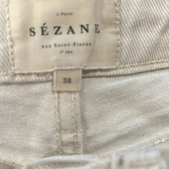 Sezane Denim Cuffed Shorts