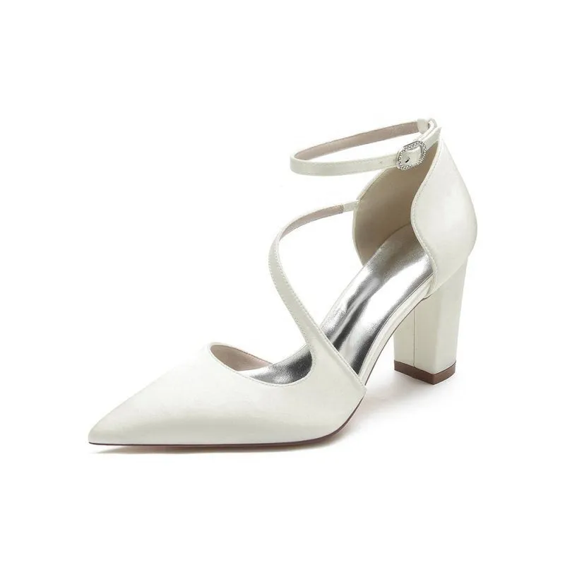 Silk Pump with Decorative Ankle Strap