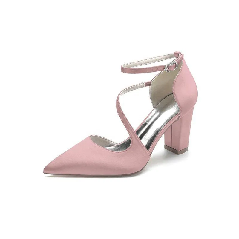 Silk Pump with Decorative Ankle Strap