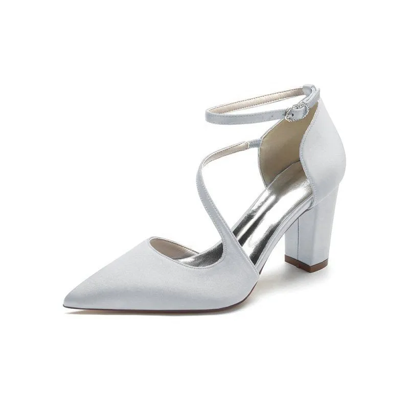 Silk Pump with Decorative Ankle Strap
