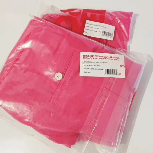 Solid &amp; Striped Tailored Linen Shorts Fuchsia Pink