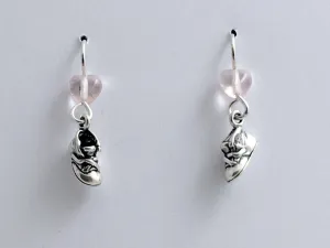 Sterling Silver tiny baby shoe dangle earrings-twins-shoes-pink, baby shower,