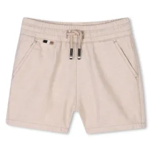 Stone linen cotton shorts by Boss