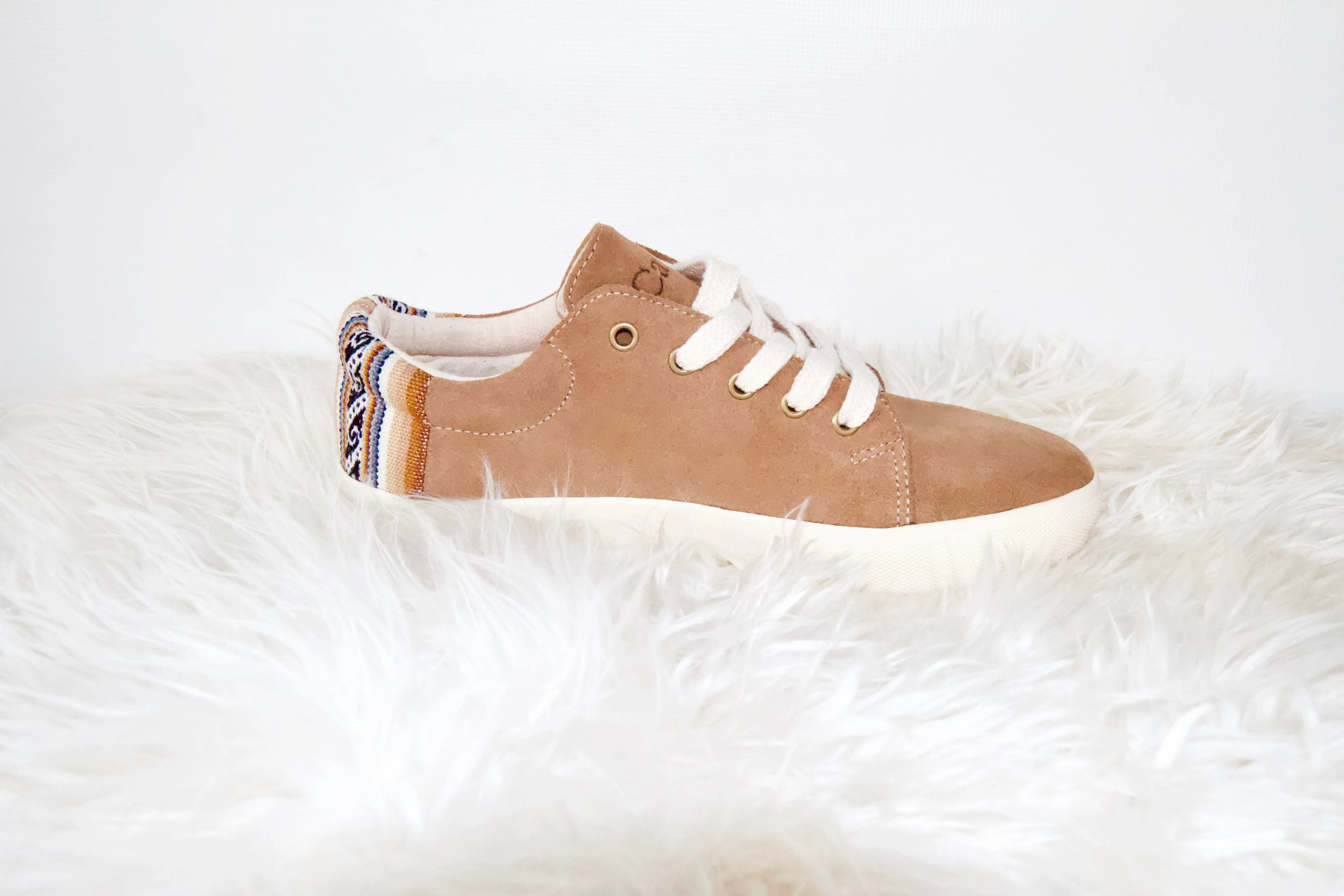 Suede Low Top Shoe Tan