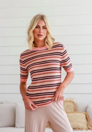Sunset Striped Knit Top
